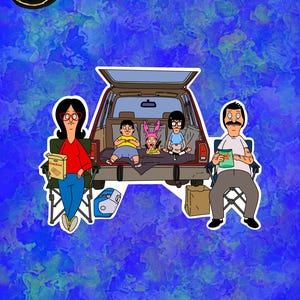 Bob&#39;s Burgers Belcher Family Drive In Movie Laptop Sticker