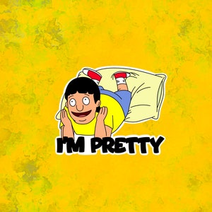 Gene Belcher I&#39;m Pretty Laptop Sticker | Bob&#39;s Burgers
