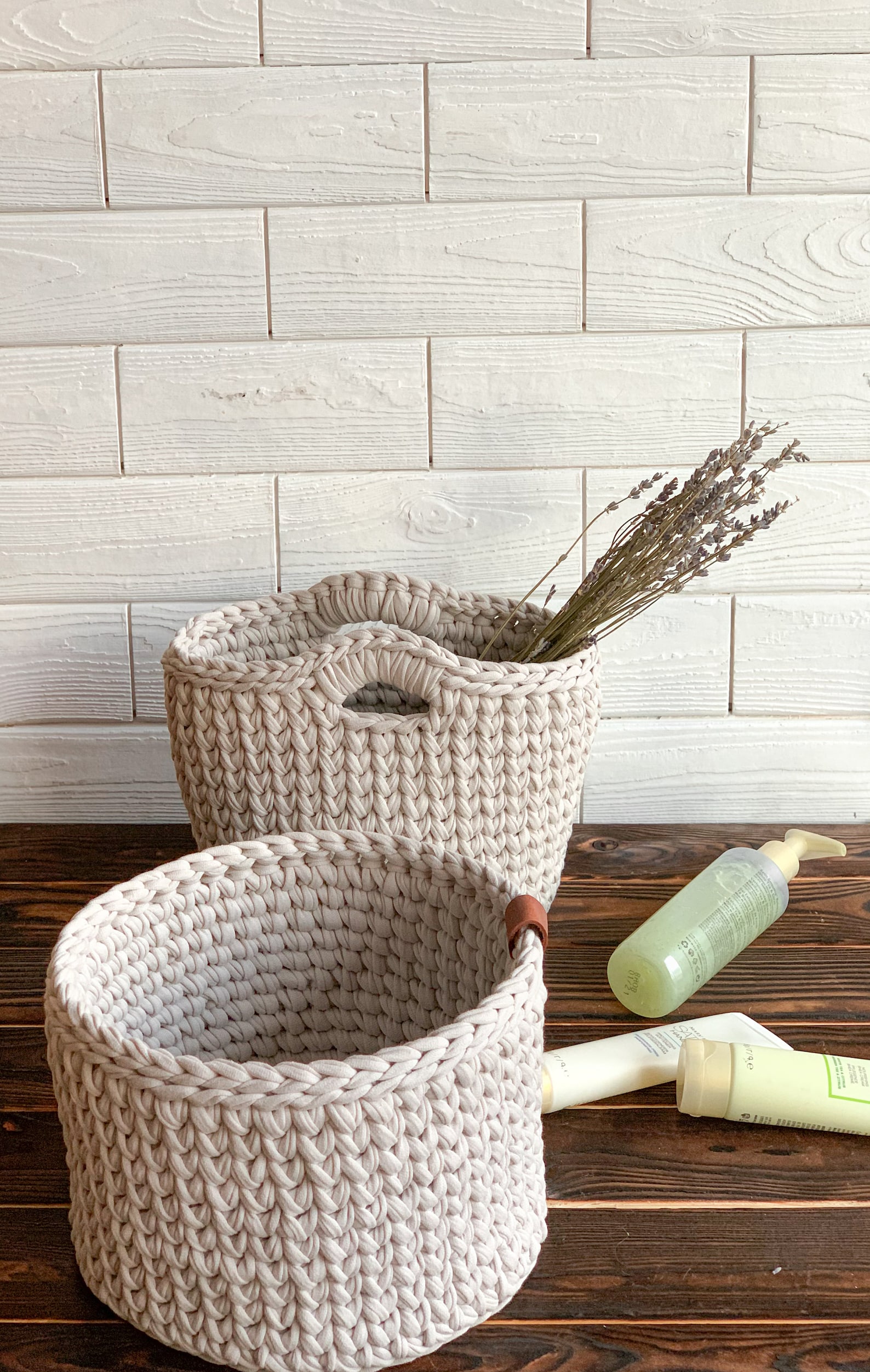 Custom handmade knitted Basket with handles for home Home Etsy