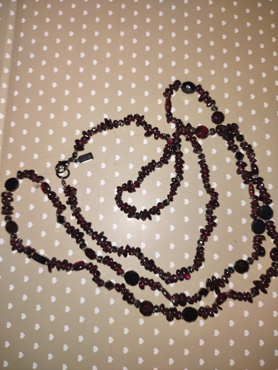 J Jill 20" garnet beaded necklace