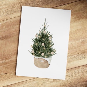 Kerstkaart | kaart | Wenskaart |  DIN-A6 | Kerstmis | Ansichtkaart | Waterverf | Kaars
