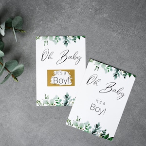 Oh bébé | C'est un garçon ! | carte à gratter | carte | Carte postale | Carte à gratter | Révélation du genre | Annoncer le genre | Annonciation