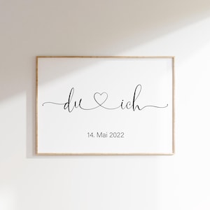 Pôster personalizado | Impressão | Impressão | Você e eu | Presente de casamento | Amor | Aniversário | Data | Ideia de presente