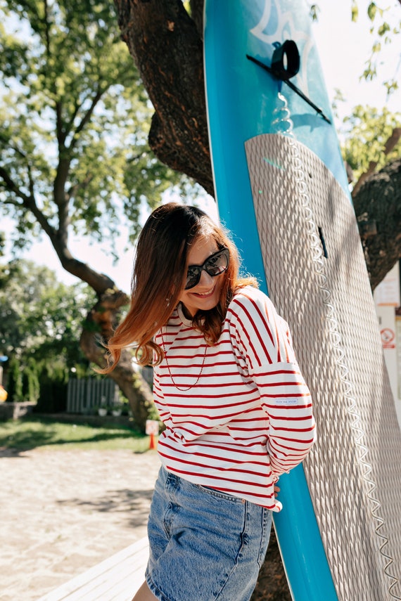 Red and White Striped Shirt Miami 