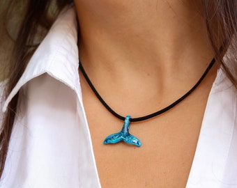 Whale tail necklace, dolphin tail necklace, whale tail pendant, surfer necklace, ocean necklace, summer necklace, whale necklace