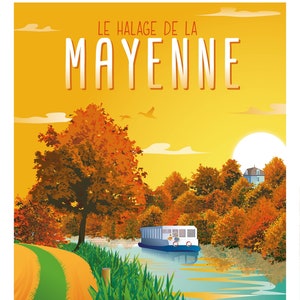 Affiche Illustration 40x60cm Le Halage image 1