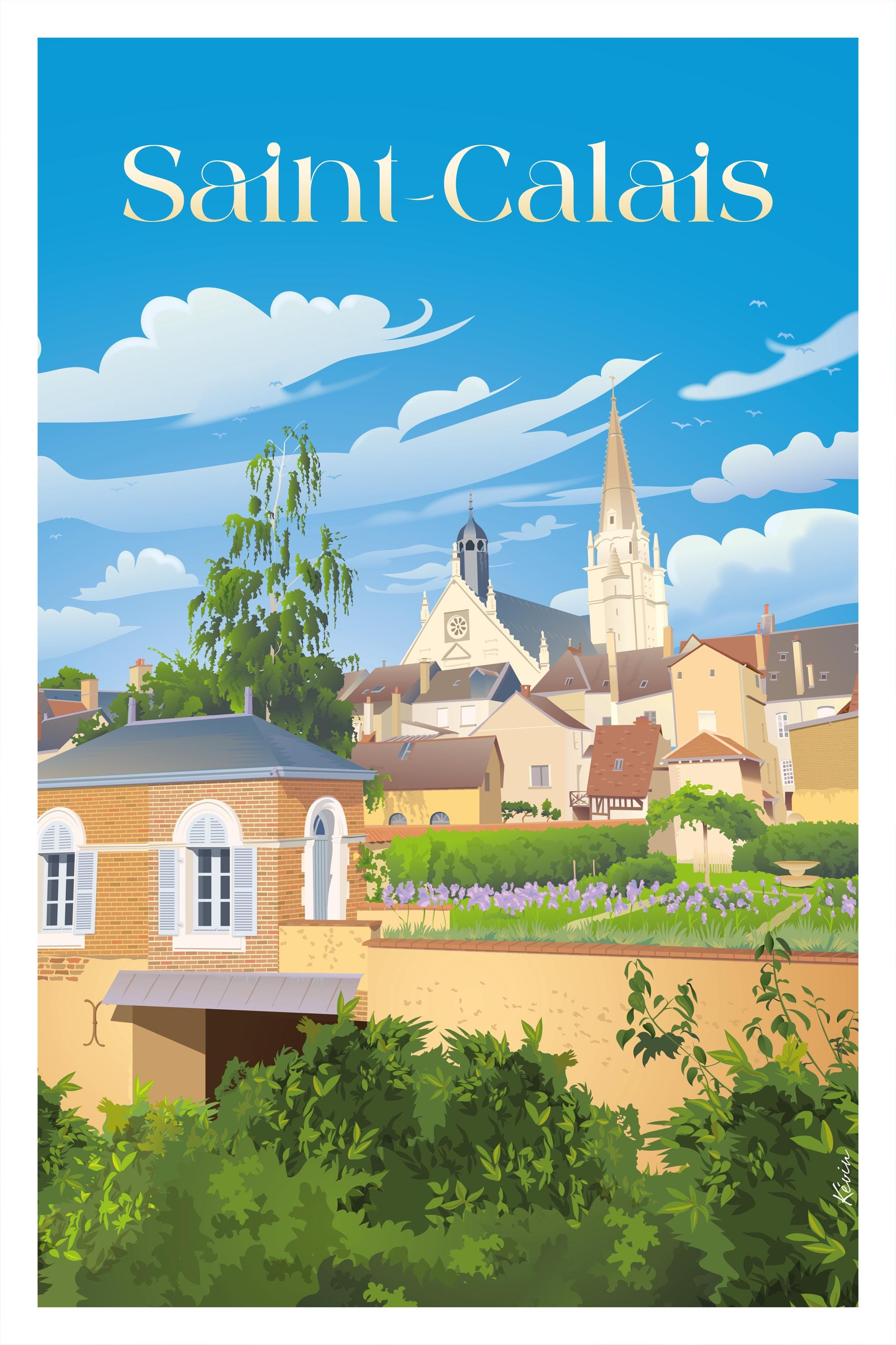 Poster Illustration - Saint-calais - Etsy