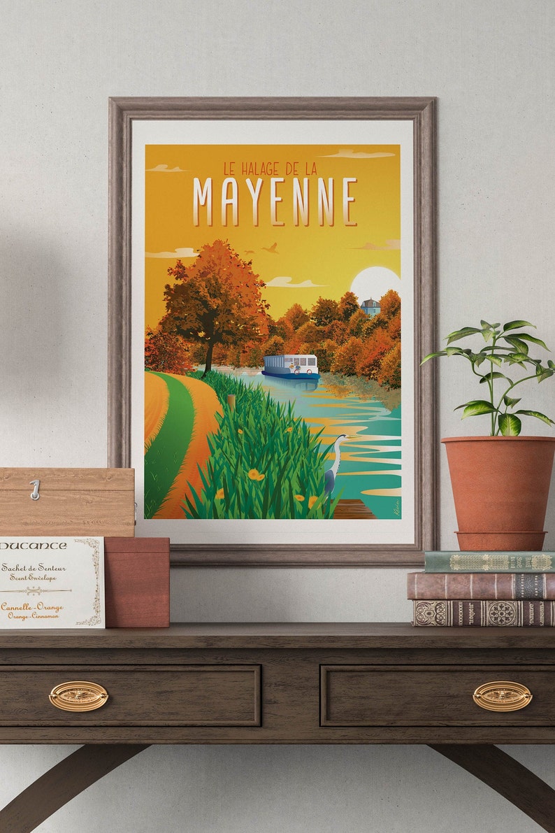 Affiche Illustration 40x60cm Le Halage image 2