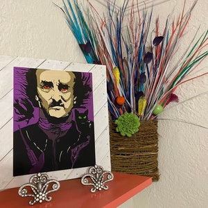 Lo scrittore americano Edgar Allan Poe: stampa giclée di alta qualità 8" x 10" realizzata da un dipinto originale