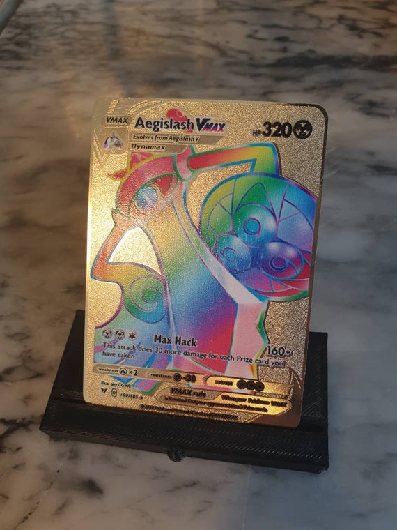GOLD Rainbow Aegislash Vmax Pokemon Card Secret Ultra Rare Etsy