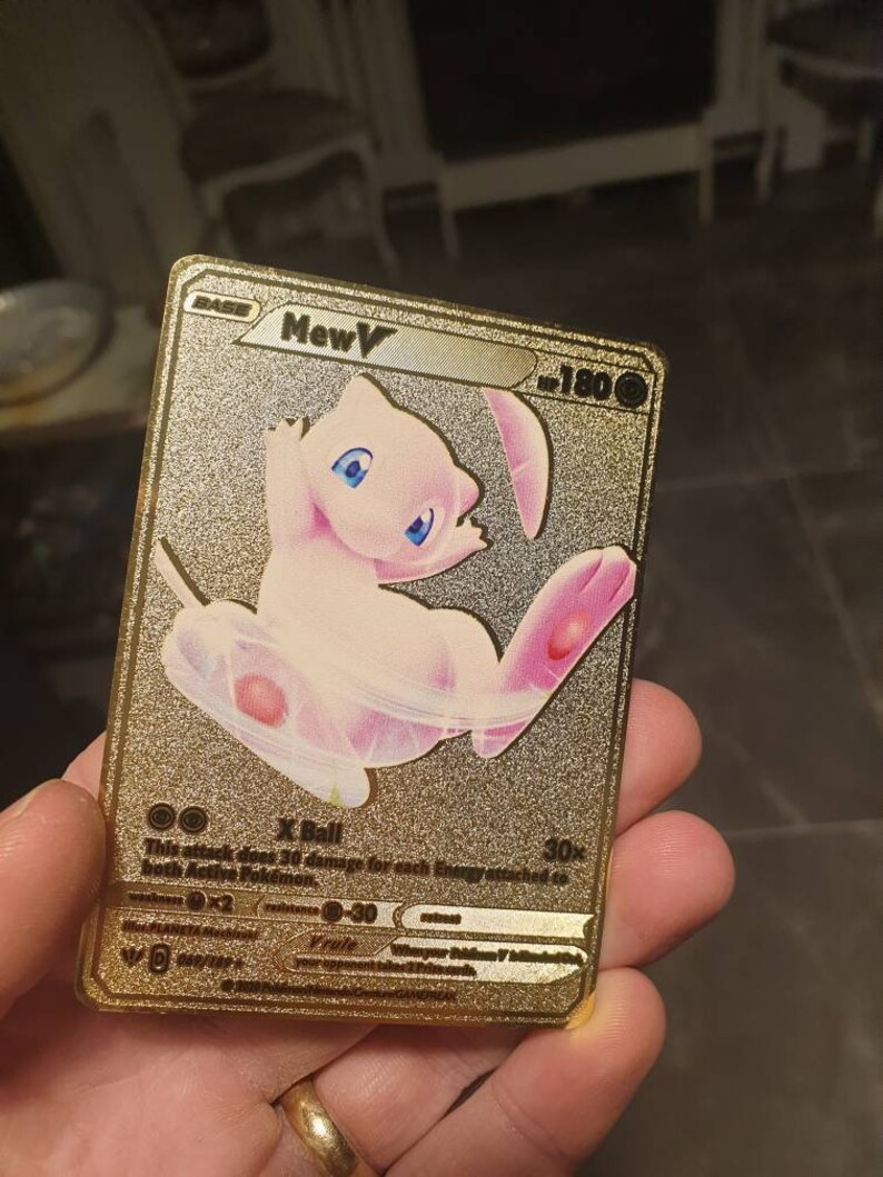 Gold Mew V Metal Cute Pokemon Card 069/189 Darkness Ablaze Etsy UK