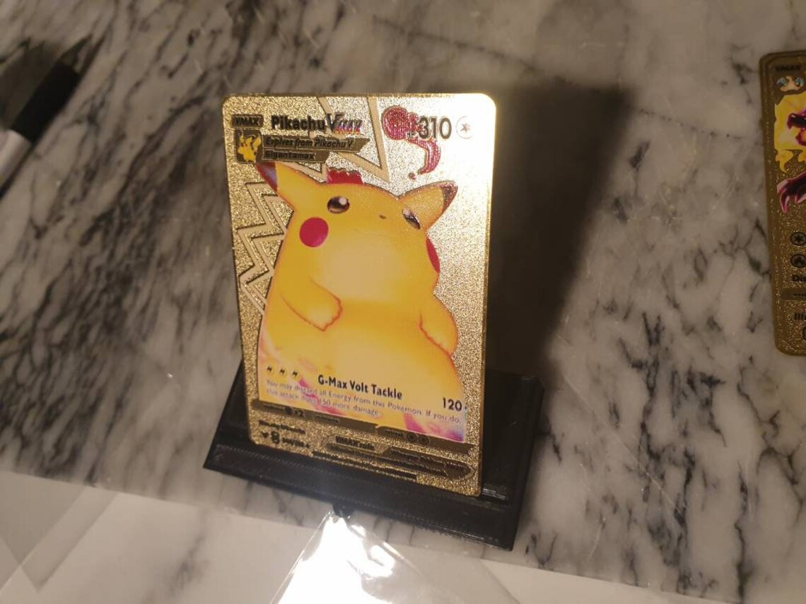 GOLD Pikachu Vmax Pokemon Card 044 185 Hyper Rare V Metal Etsy