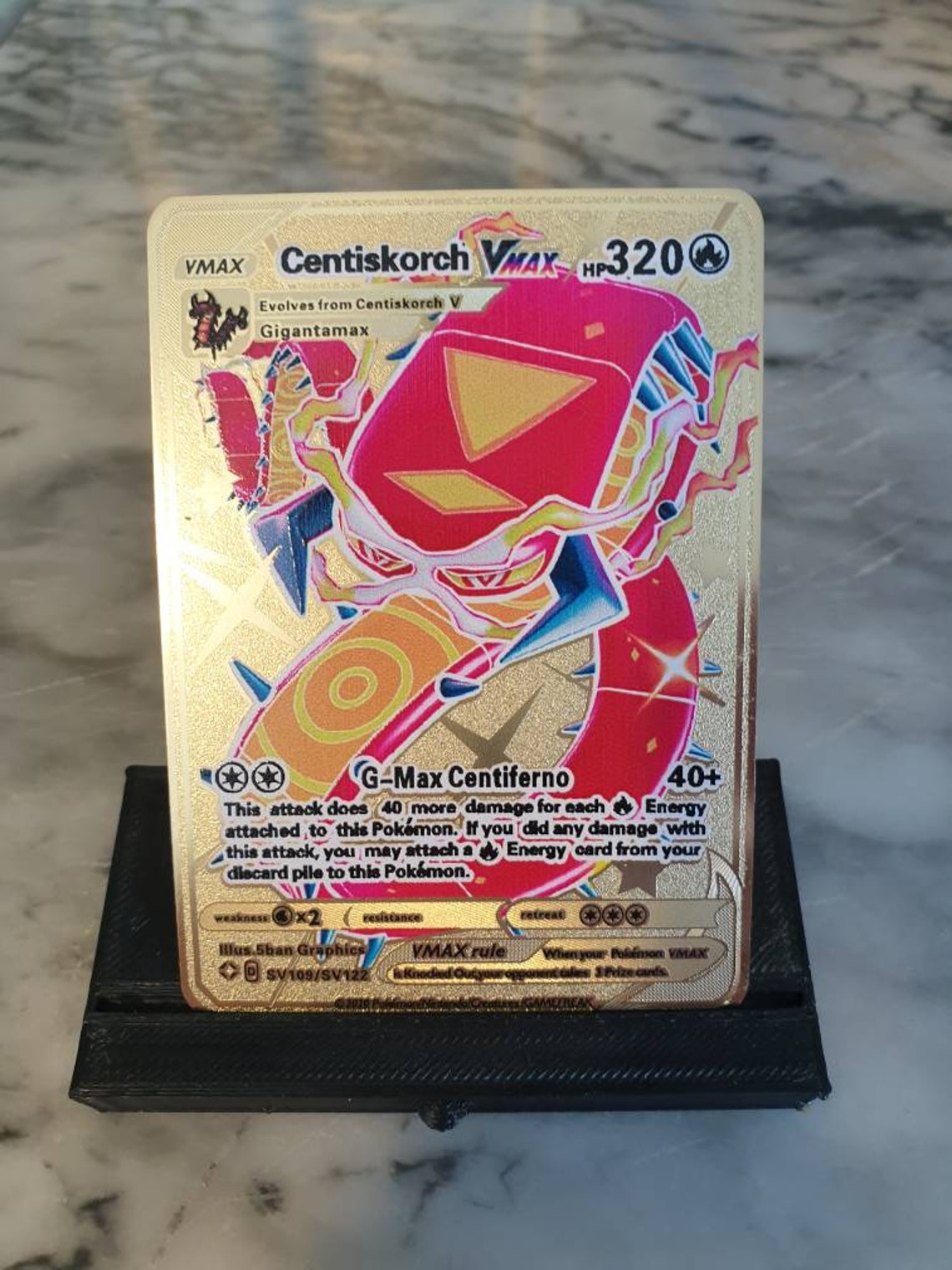 GOLD Shiny Centiskorch Vmax Pokemon Card Secret Ultra Rare Etsy