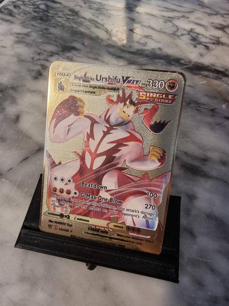 GOLD Single Strike Urshifu Vmax Pokemon Card Secret Ultra Rare Etsy