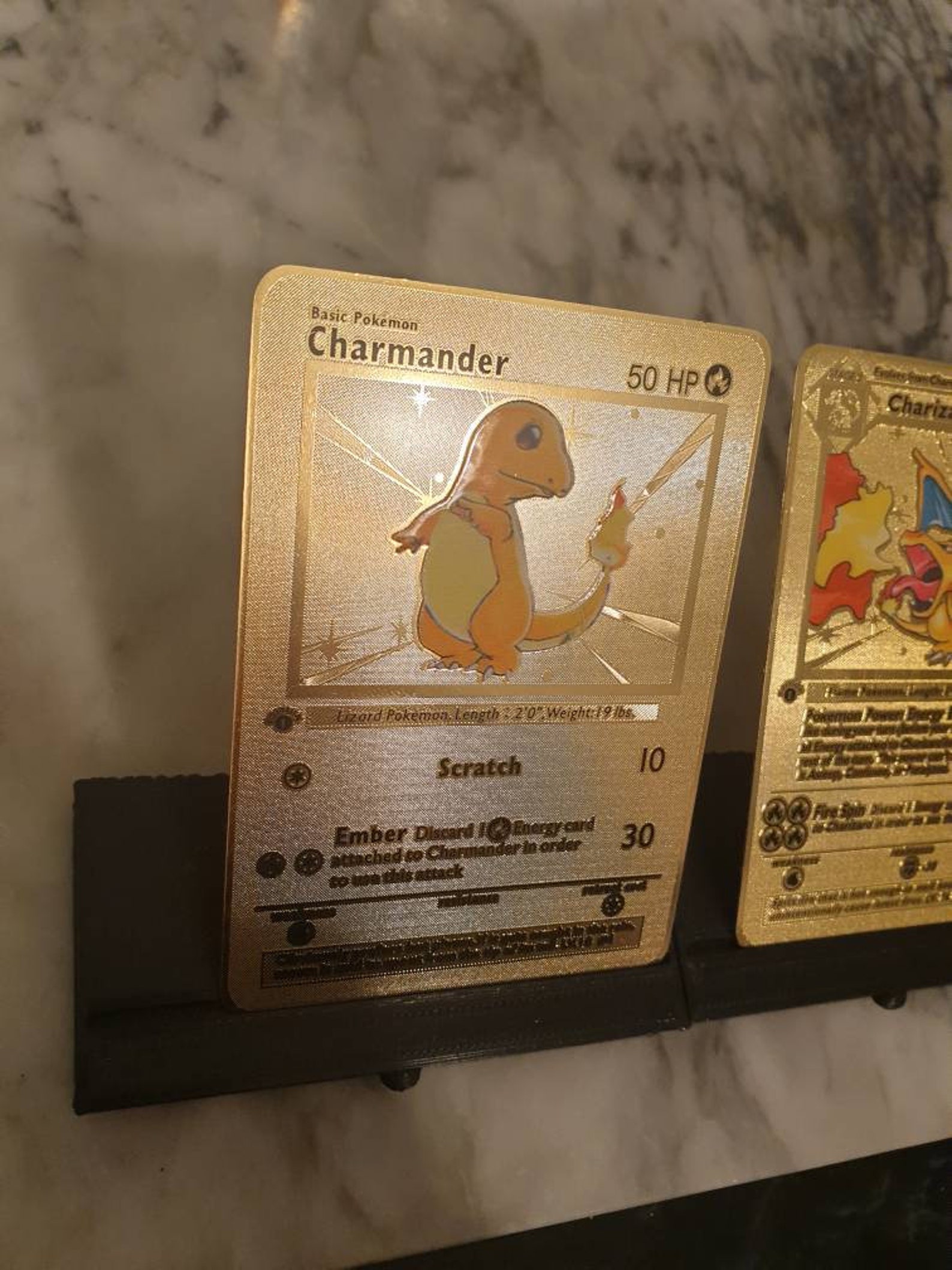 GOLD 1st First Edition Charmander Charmeleon Charizard Pokemon Etsy