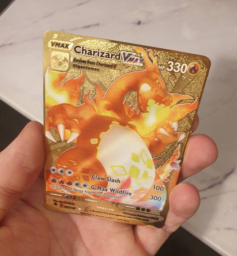 Charizard Vmax GOLD METAL Dynamax Pokemon Card Rainbow Rare Etsy