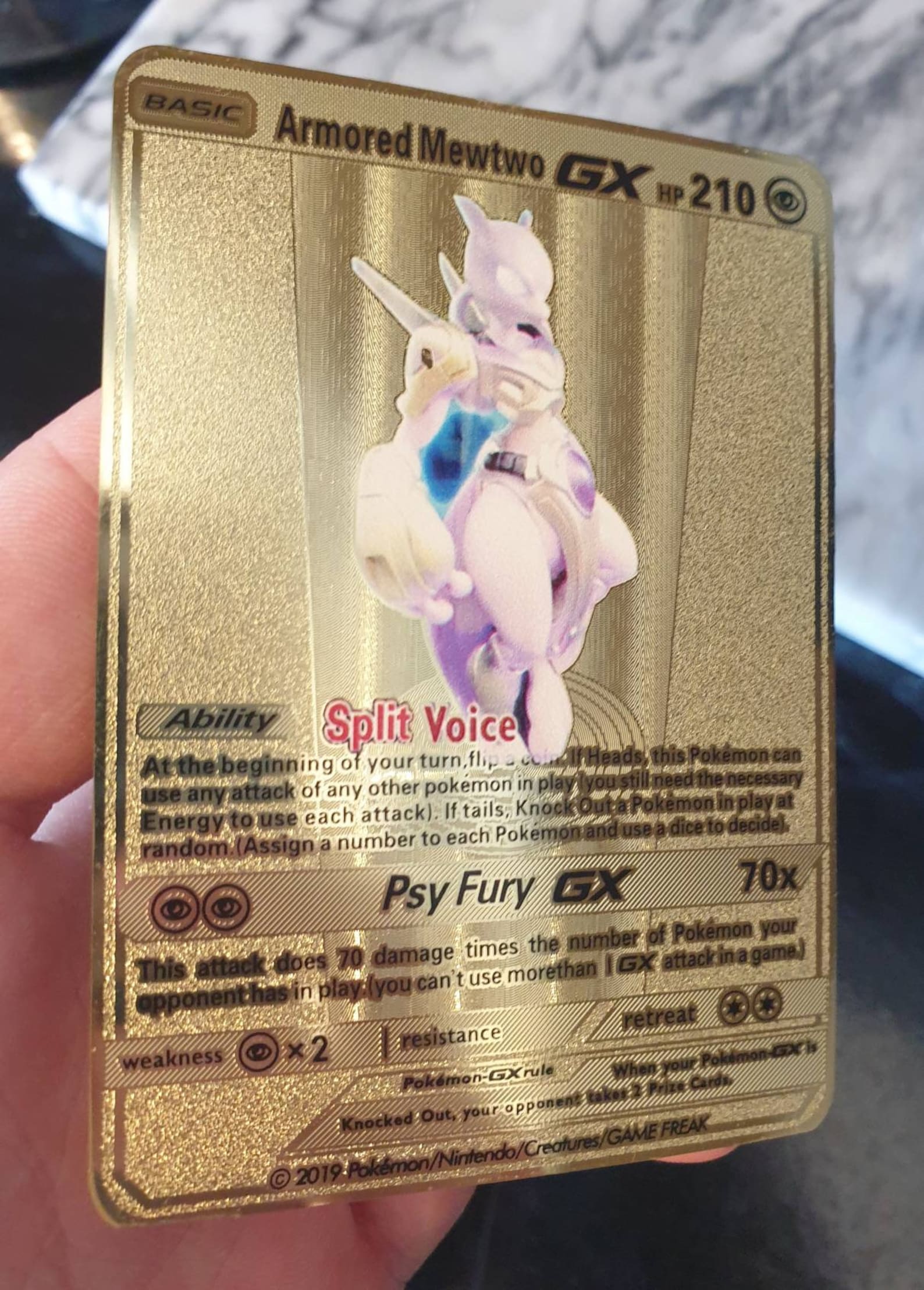 GOLD Armoured Mewtwo Pokemon Card Go Strikes Backs Evolution X Etsy