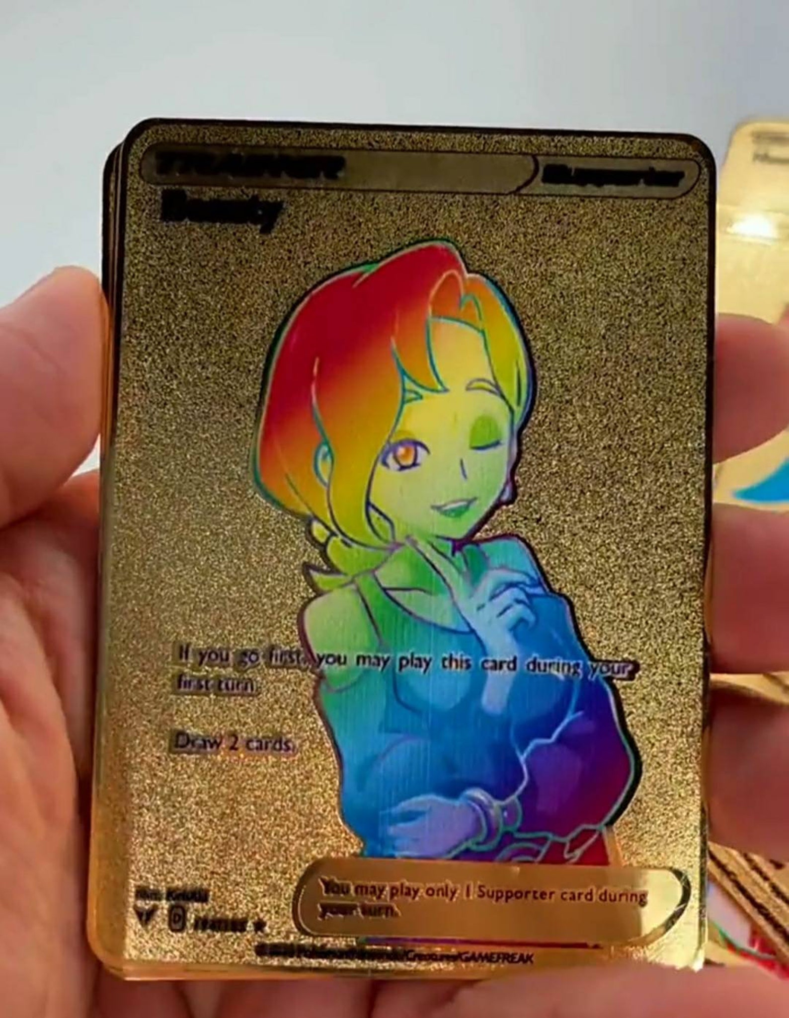 GOLD Rainbow Beauty Trainer Pokemon Card Secret Ultra Rare | Etsy