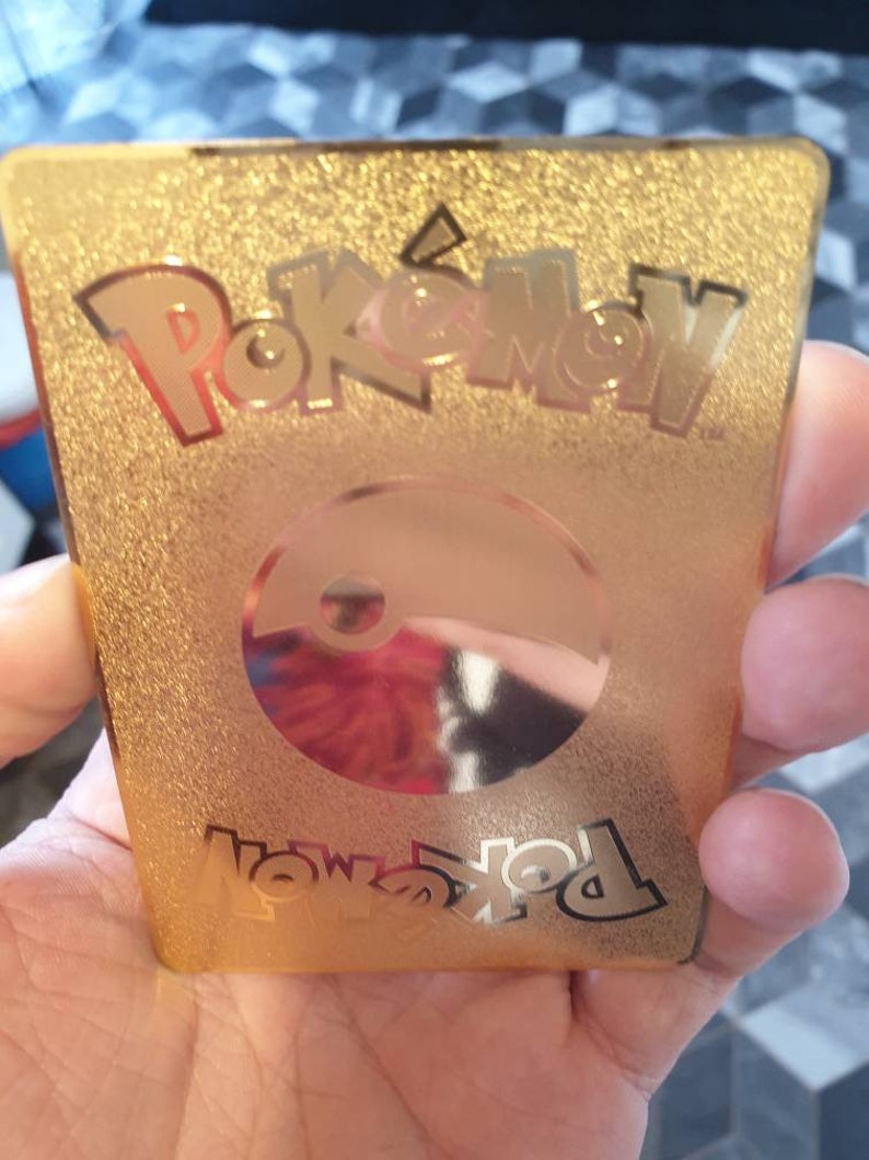 Gold Shiny Charizard GX Pokemon Card Metal Hidden Fates Etsy
