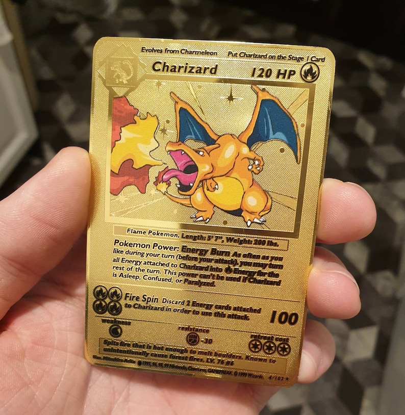 metal gold pokemon cards