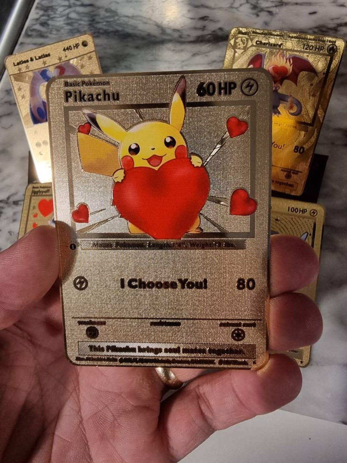 GOLD Anniversary Gift I Choose You Pokemon Card Boyfriend | Etsy