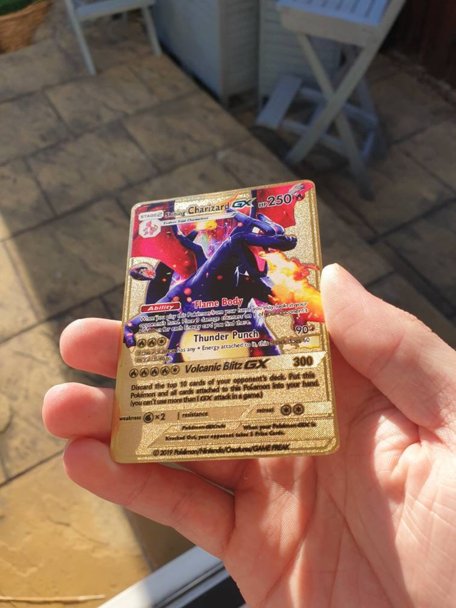 Shiny Charizard GX Pokemon Card Custom Gold Metal Shadow Dark Etsy