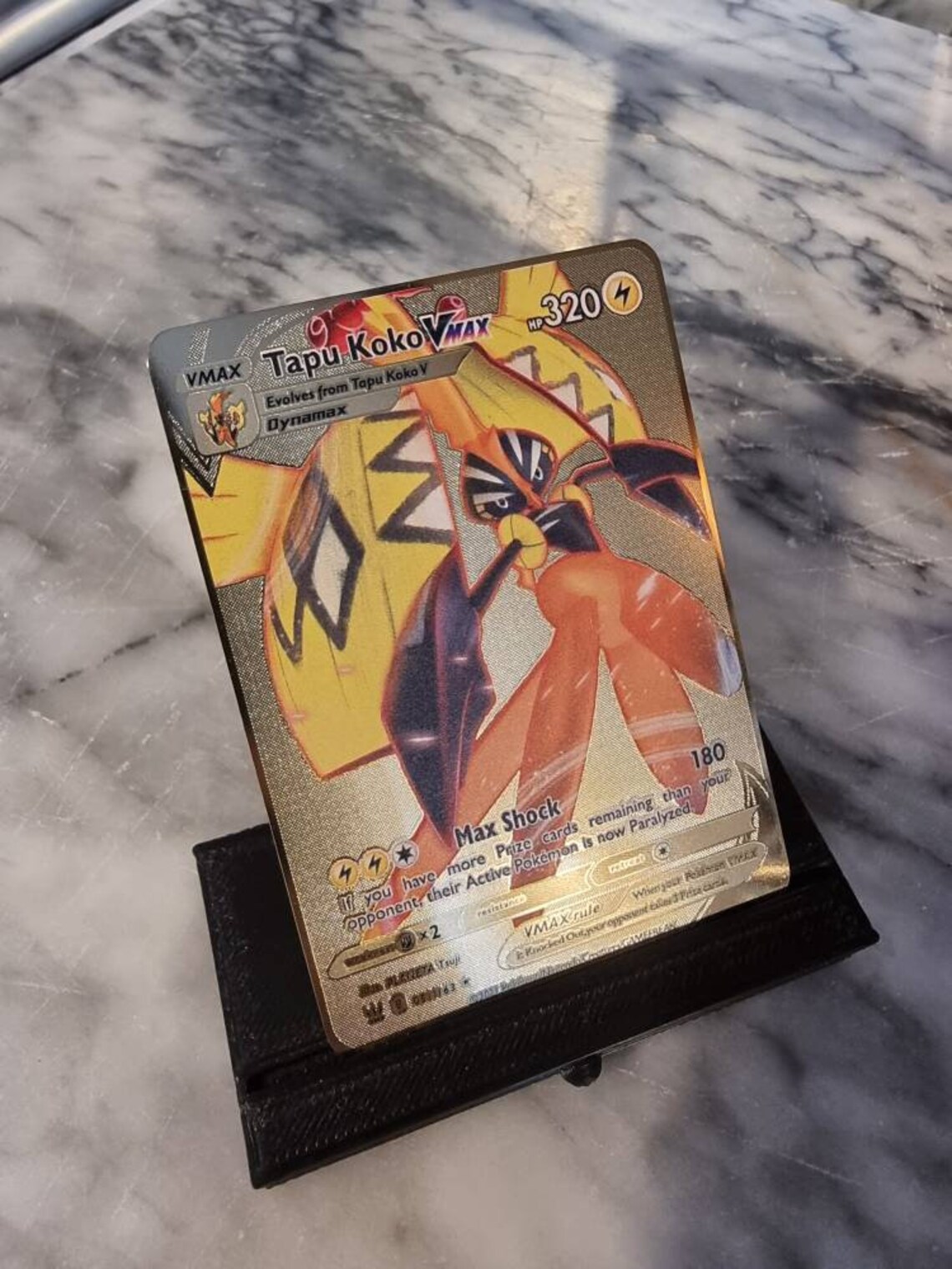 GOLD Tapu Koko Vmax Pokemon Card Secret Ultra Rare 166/163 Etsy