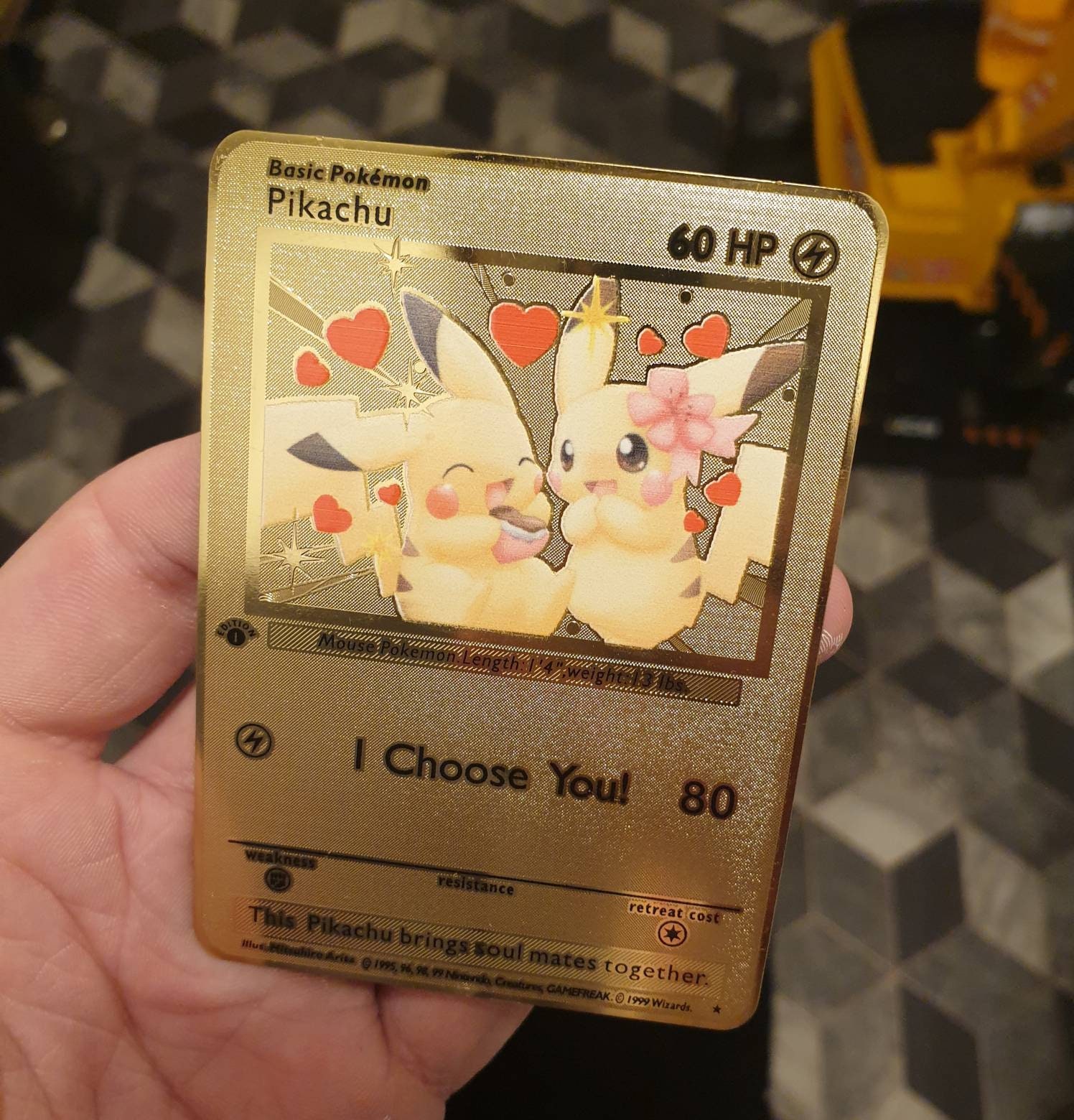 Pokemon Anniversary Day Card I Choose You Gold Metal Gift Etsy