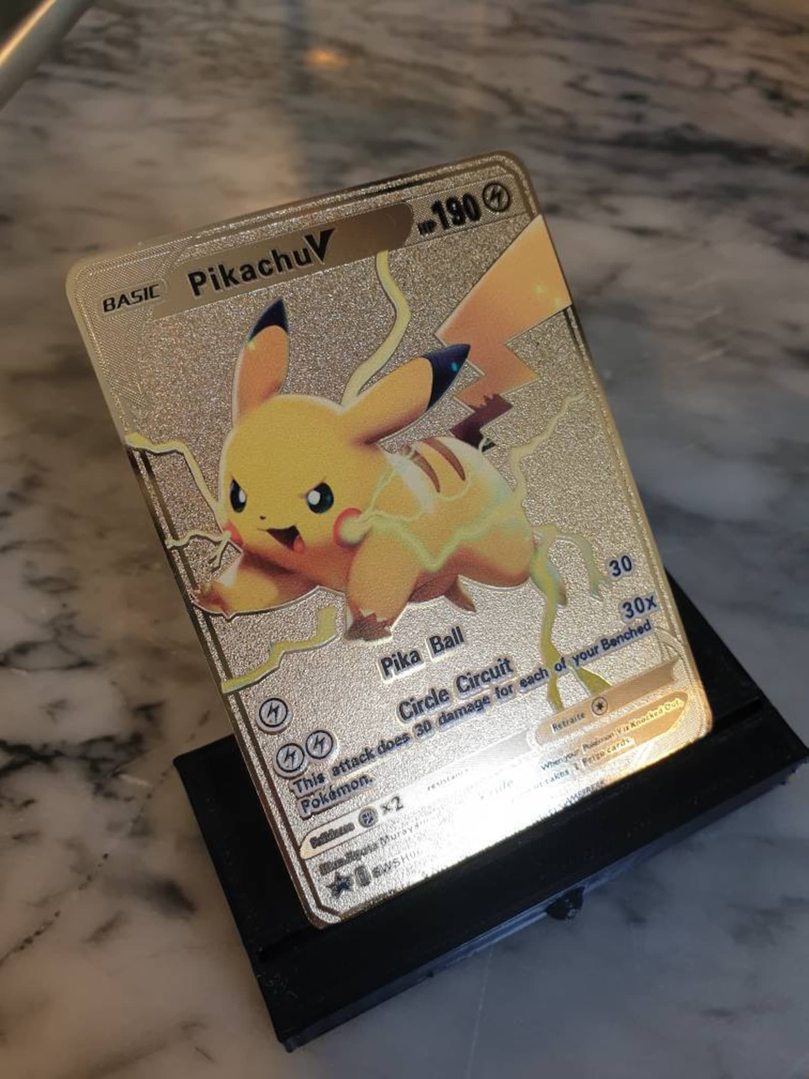 GOLD Pikachu V Pokemon Card Promo Hyper Rare Vmax Metal Vivid | Etsy