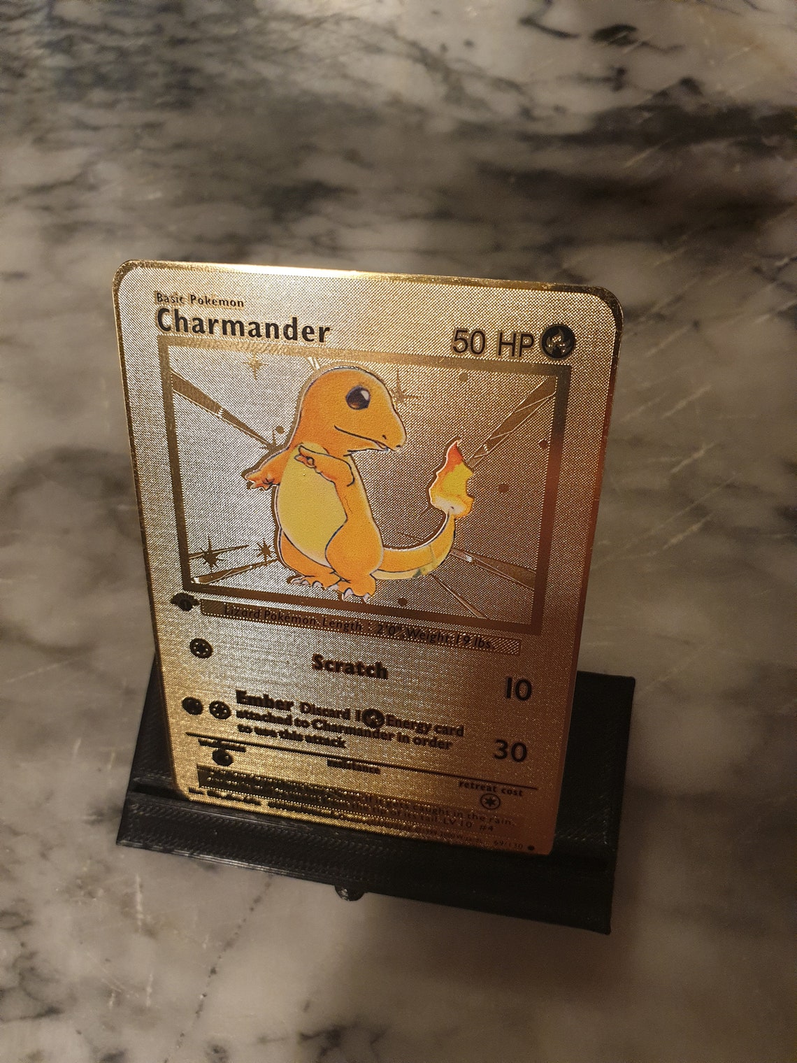 GOLD 1st First Edition Charmander Pokemon Cards Base Set Metal Etsy