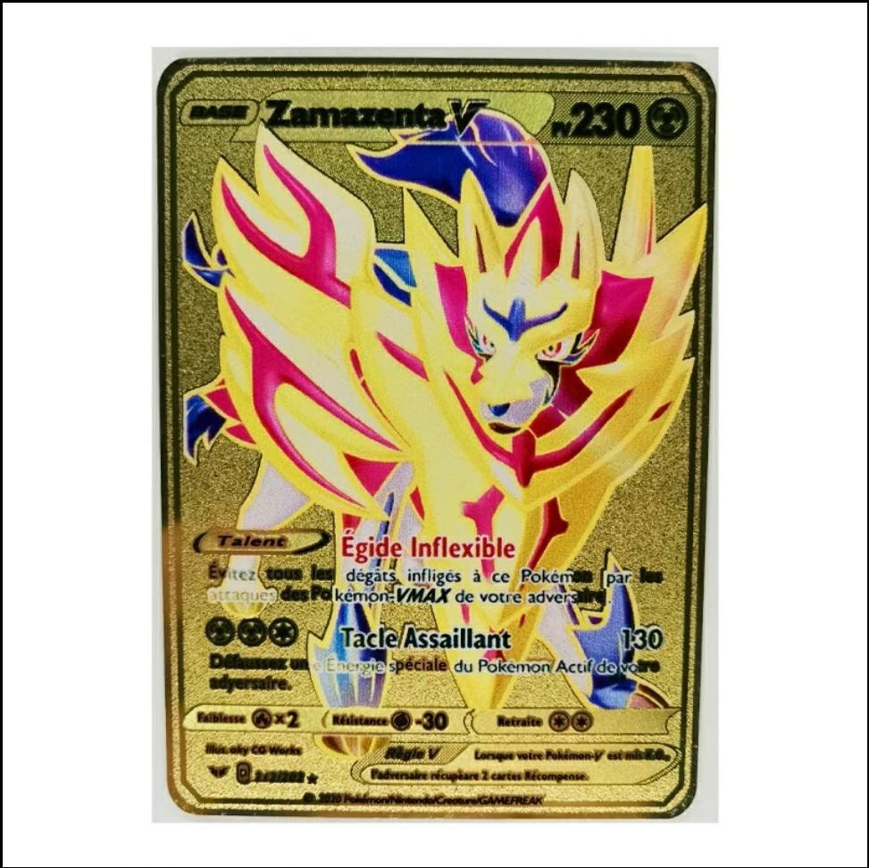 Zamazenta V Gold French Pokemon Card Shiny Full Art Promo Etsy