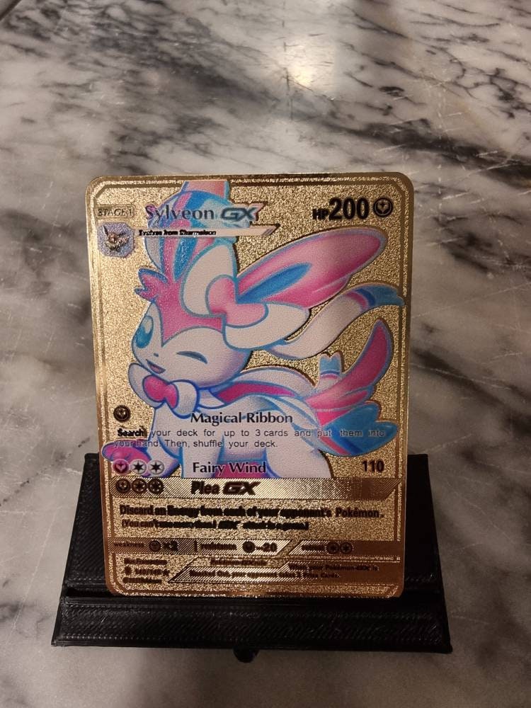 GOLD Anniversary Sylveon GX Pokemon Card Metal Gift Ideas for Etsy