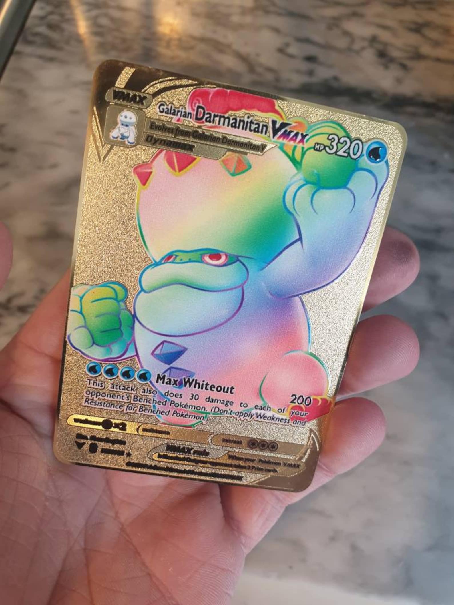 GOLD Rainbow Darmanitan Vmax Pokemon Card Secret Ultra Rare | Etsy