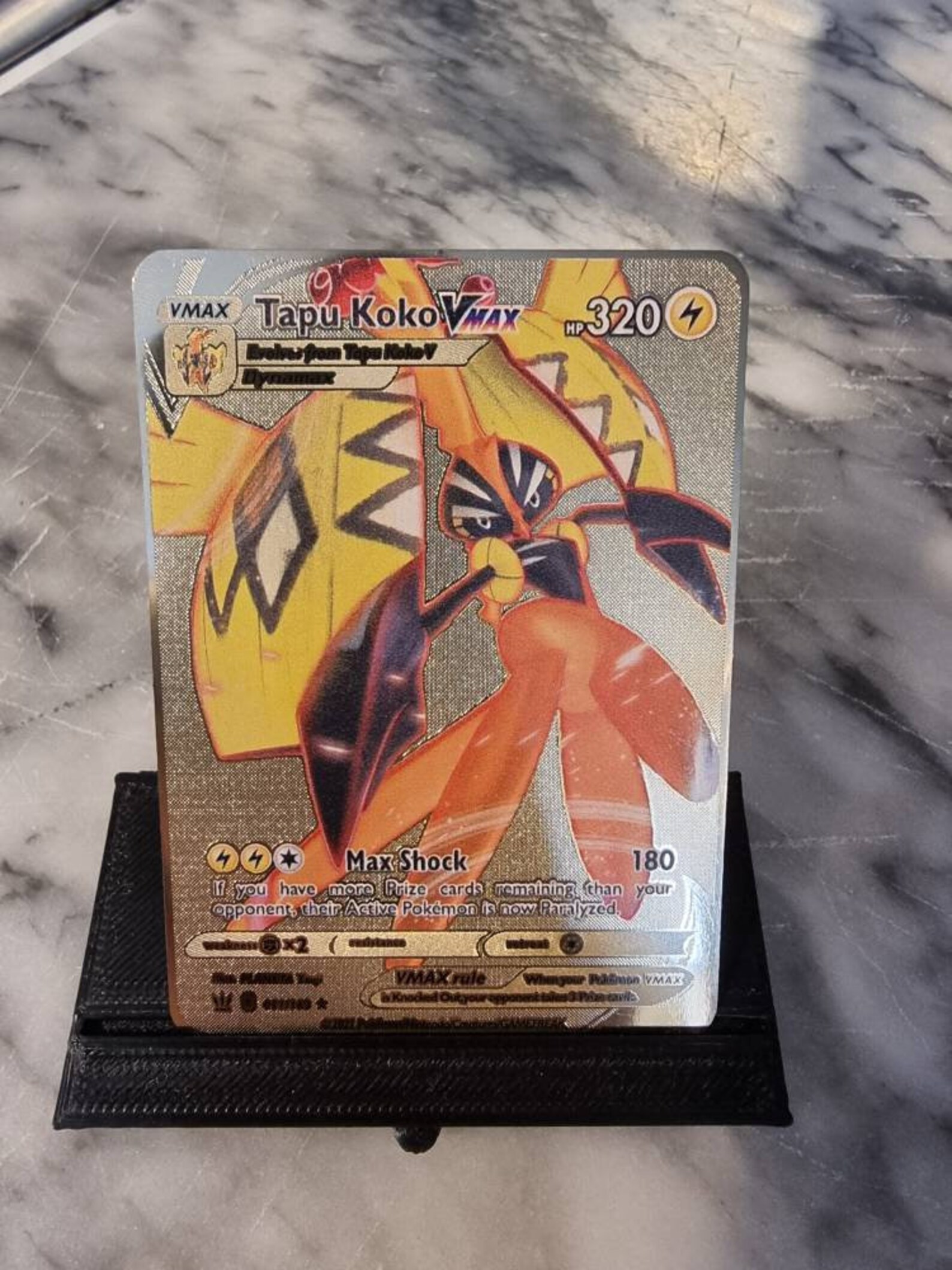 GOLD Tapu Koko Vmax Pokemon Card Secret Ultra Rare 166/163 Etsy