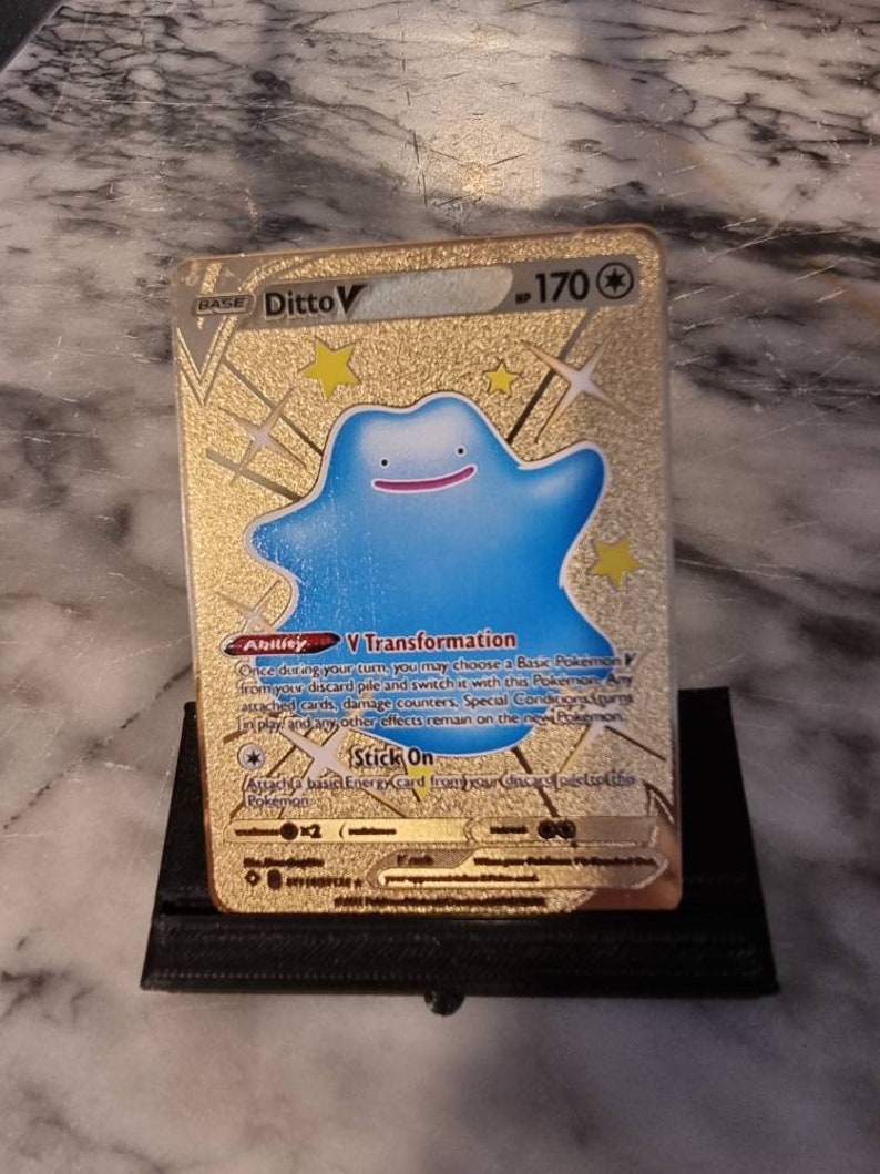 GOLD Shiny Ditto V Pokemon Card Secret Ultra Rare Shining Etsy
