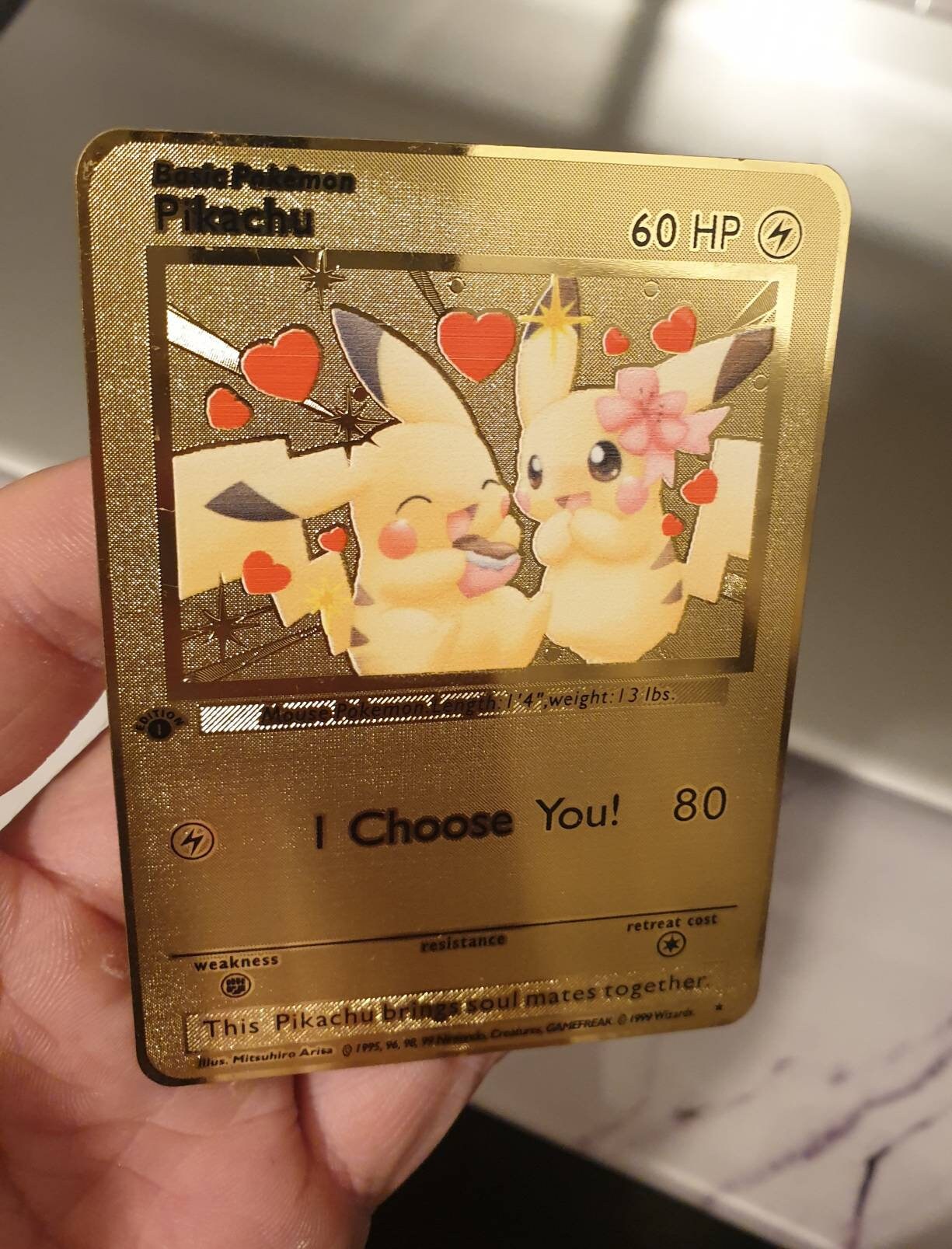 Pokemon Proposal Engagement Card I Choose You Gold Metal Etsy