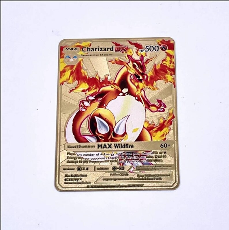 Charizard DX Custom Pokemon Card Vmax Gigantamax Dynamax Gold Etsy