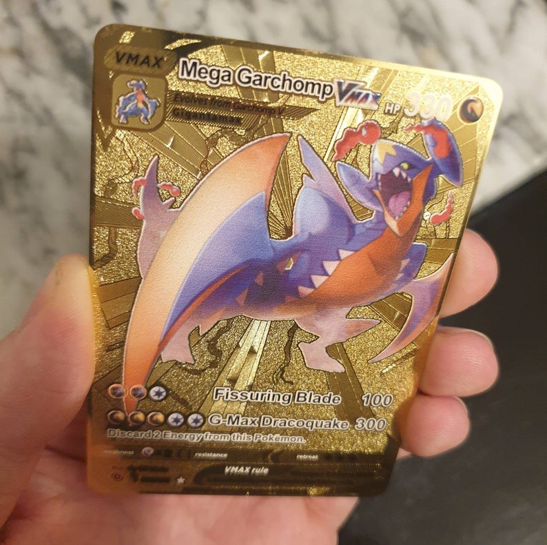 Metal Pokemon Cards Gold Steel Custom Pokemon Cards Etsy