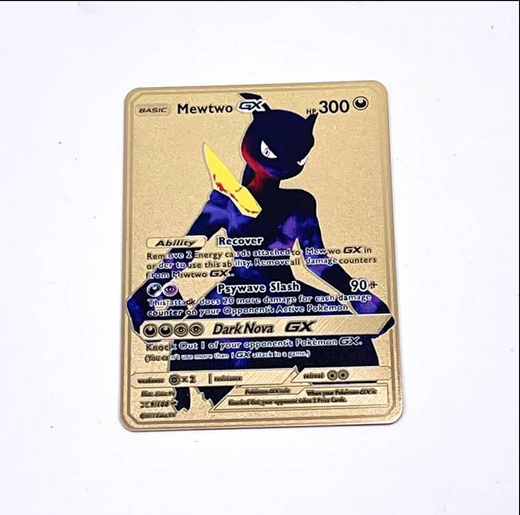 Games & Puzzles Shadow Mewtwo GX Custom Metal Pokemon Card Card Games