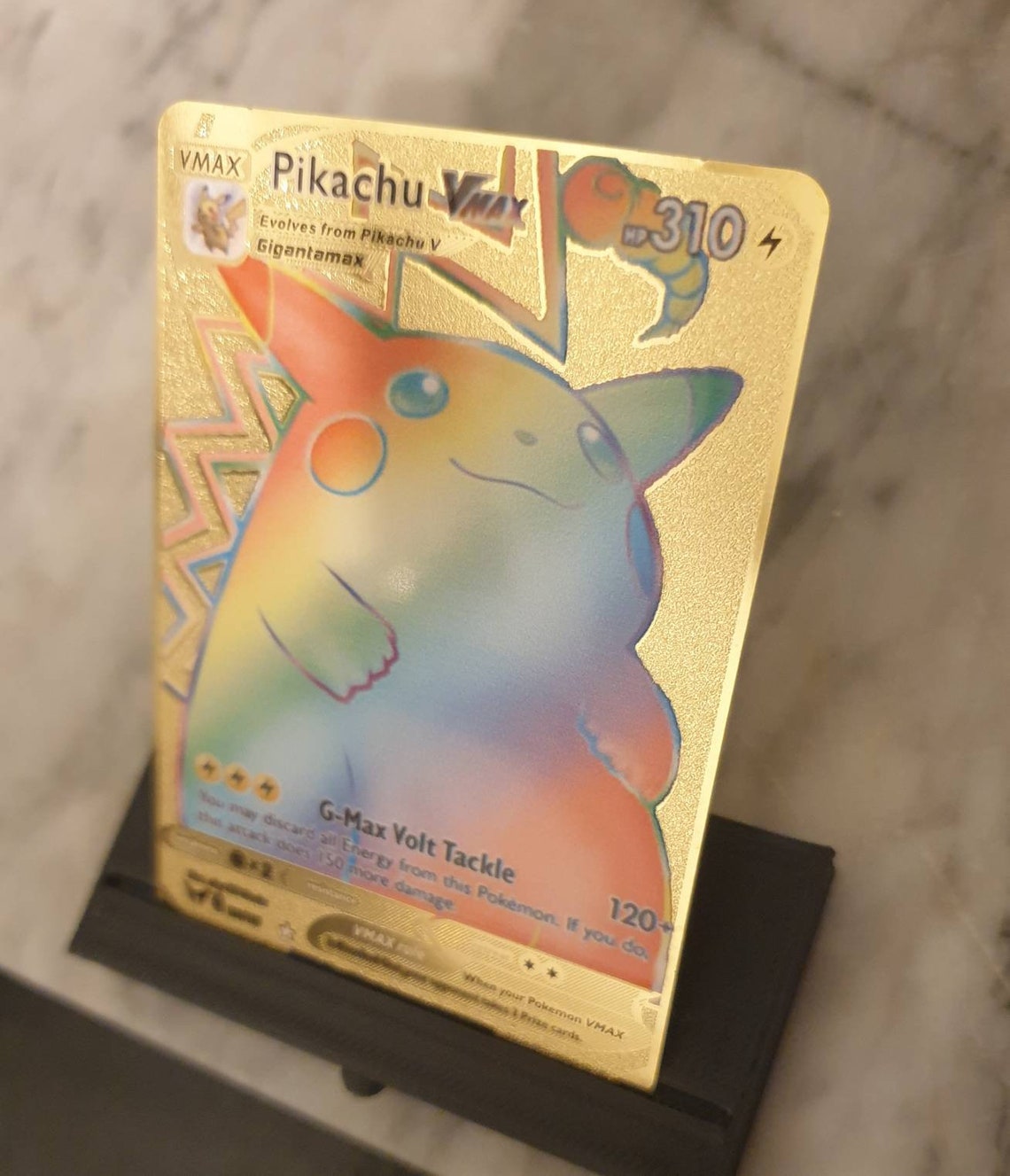 GOLD Pikachu Vmax Rainbow Pokemon Card 188/185 Hyper Rare V | Etsy