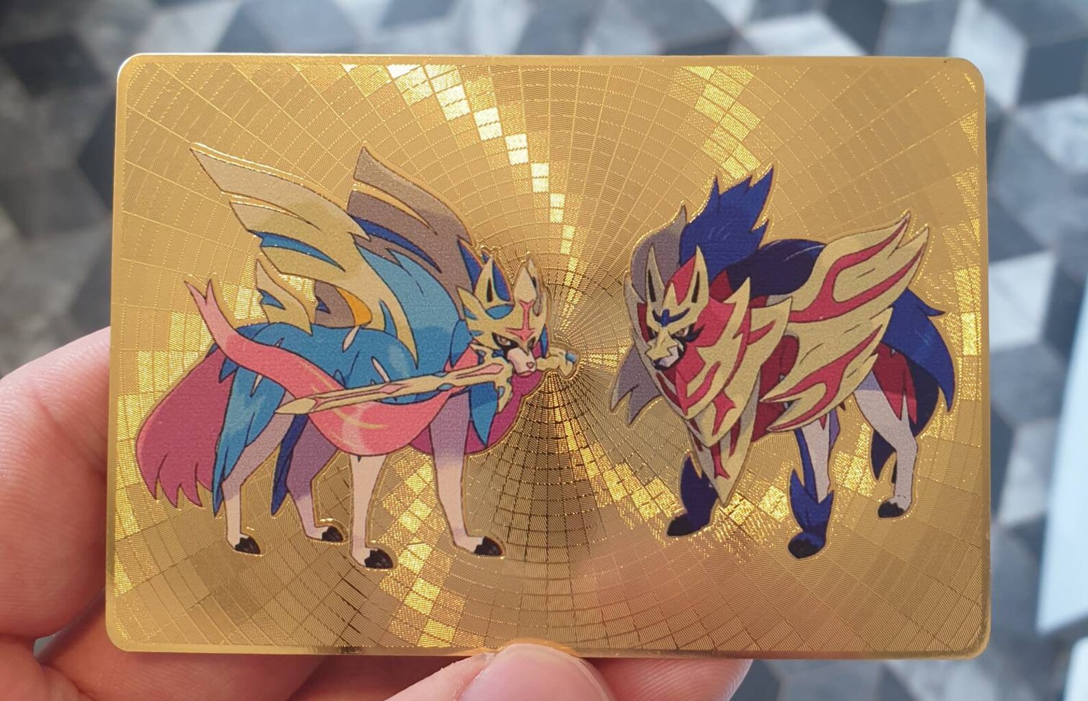 Zacian And Zamazenta V Gold Pokemon Card Shiny Full Art Promo Etsy