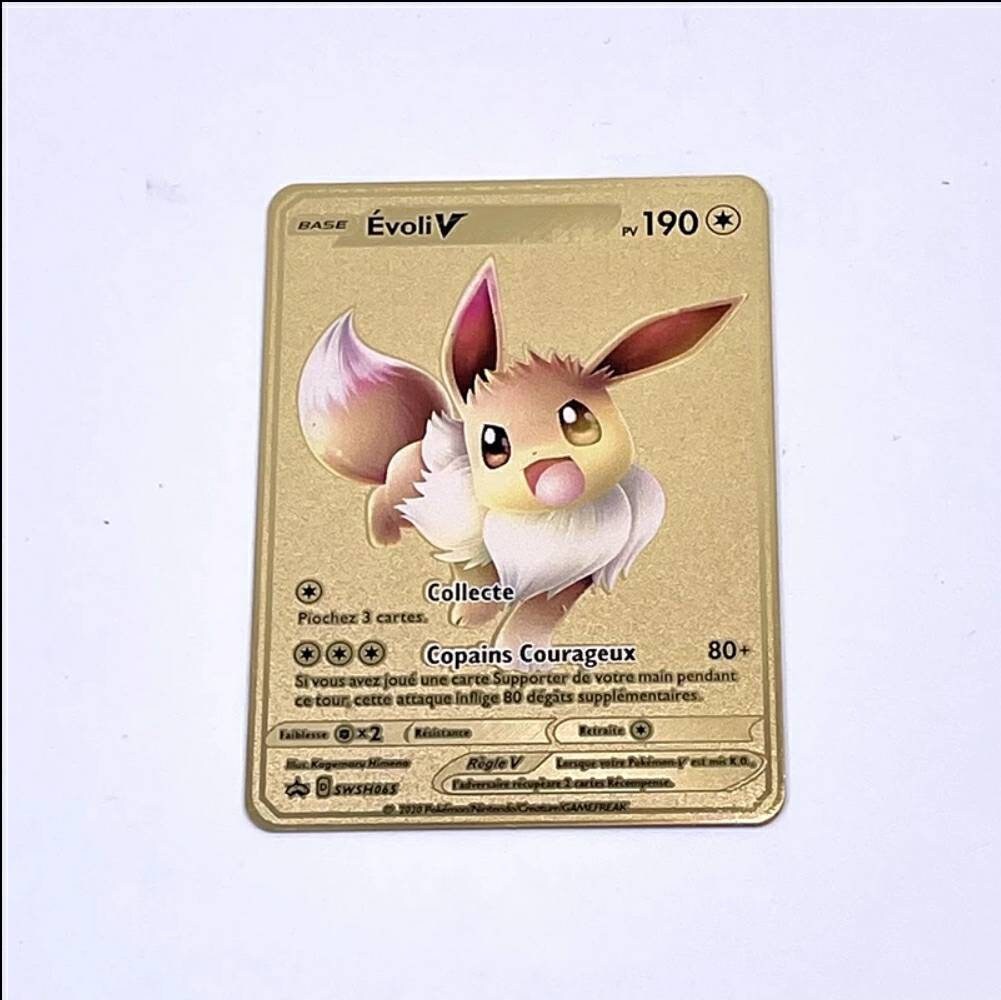 Eevee Evoli Metal Pokemon Card Francais Cute Girl Gift Etsy Canada