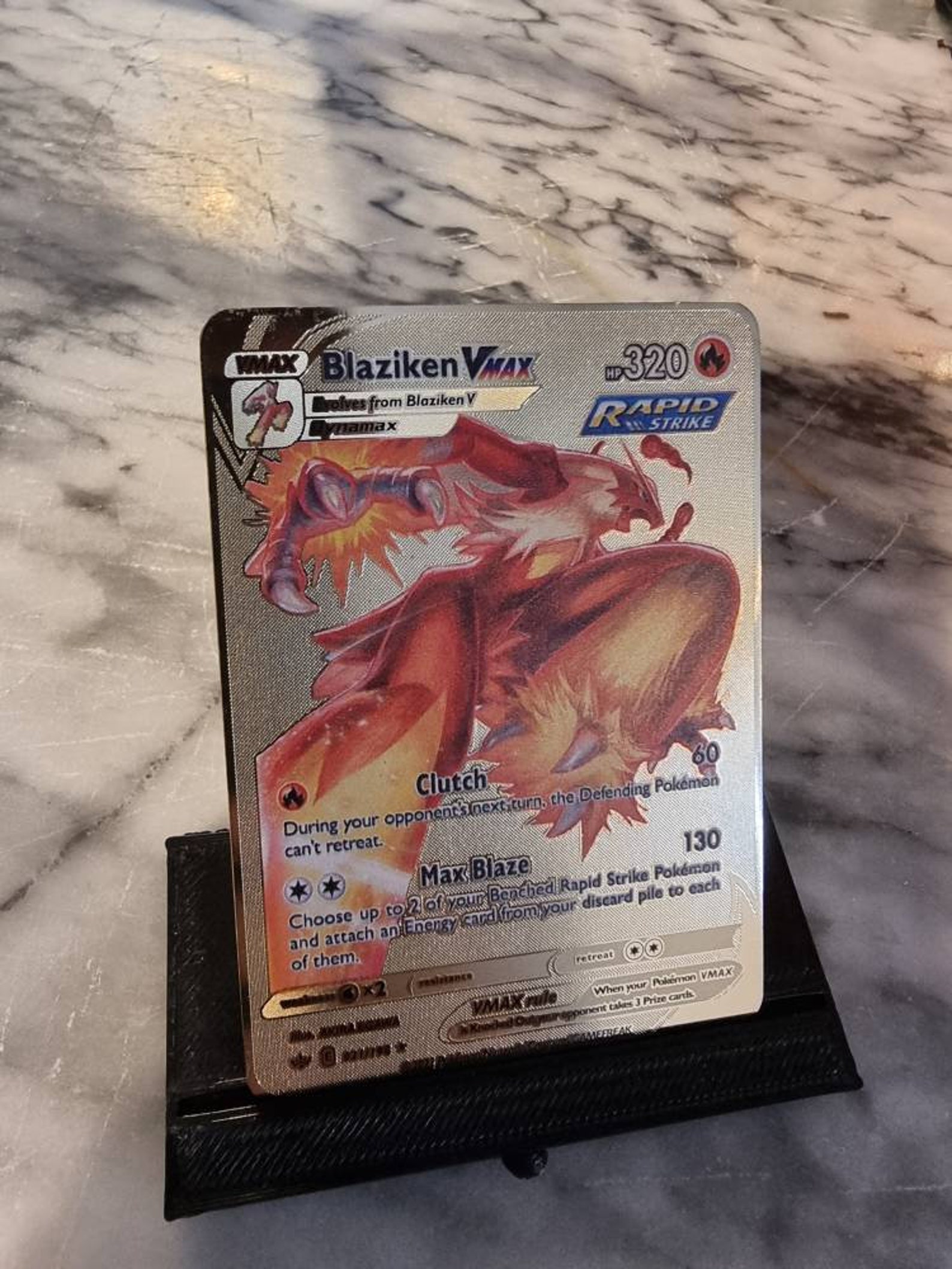 GOLD Blaziken Vmax Pokemon Card Secret Ultra Rare 021/198 Etsy