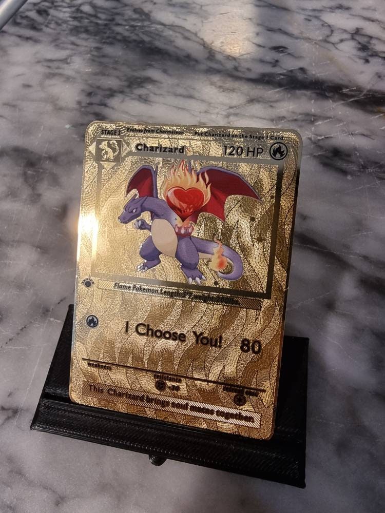 GOLD Anniversary Gift I Choose You Charizard Pokemon Card Boyfriend G…
