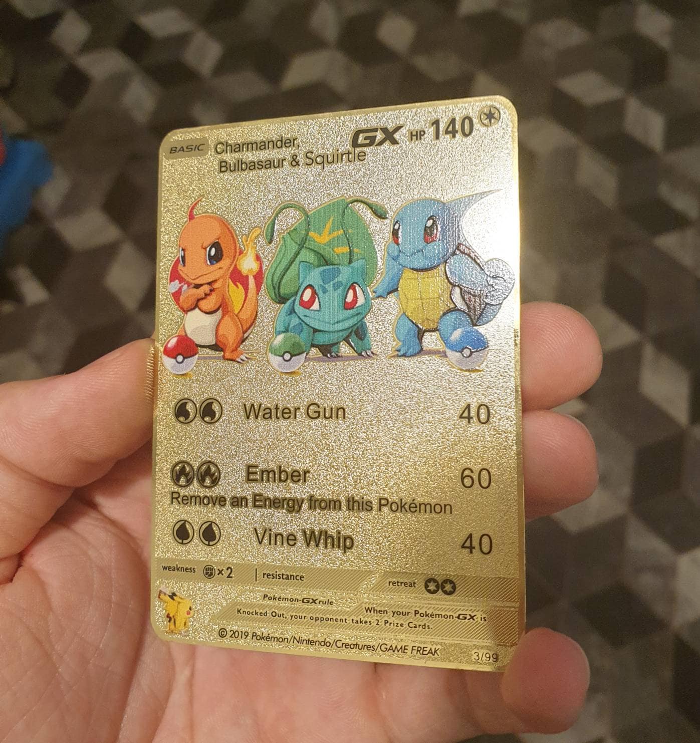 Gold Charmander Squirtle Bulbasaur Pikachu Gift Birthday Etsy