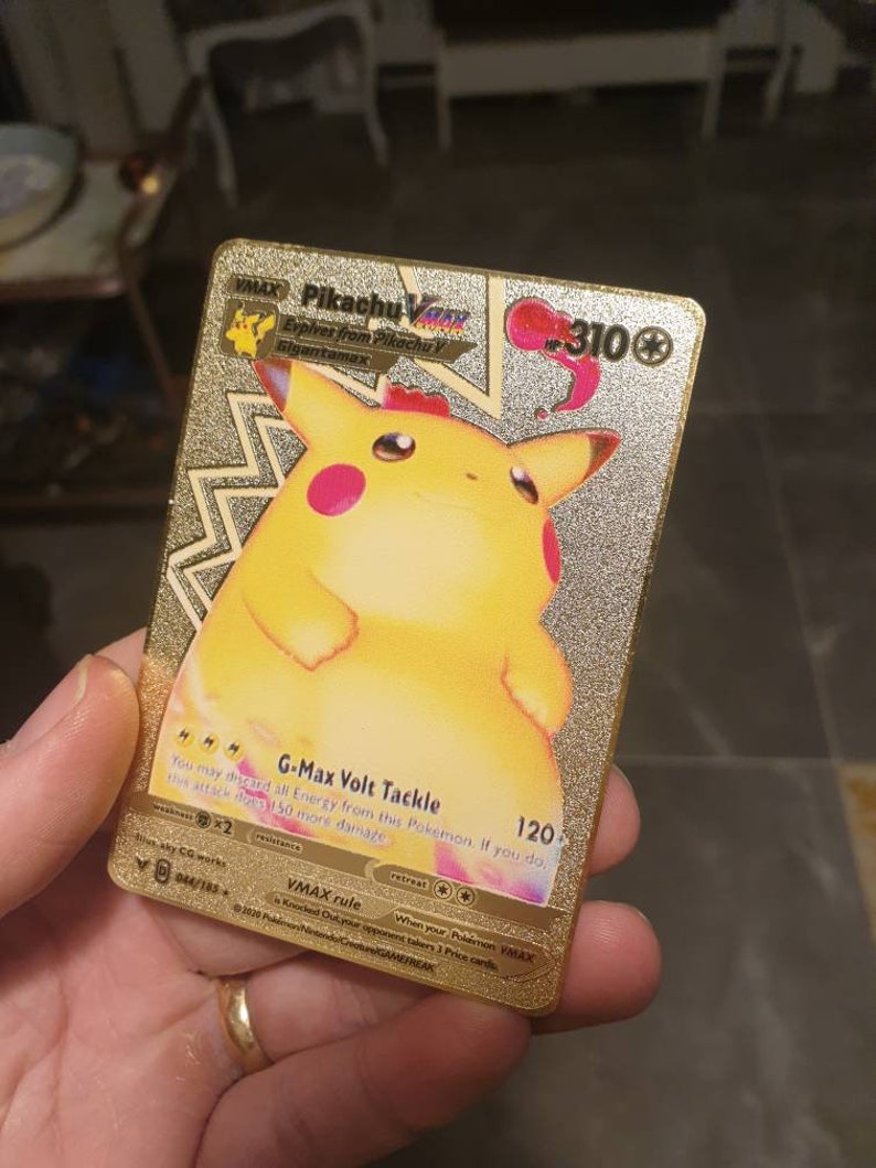 GOLD Pikachu Vmax Pokemon Card 044/185 Hyper Rare V Metal - Etsy Nederland