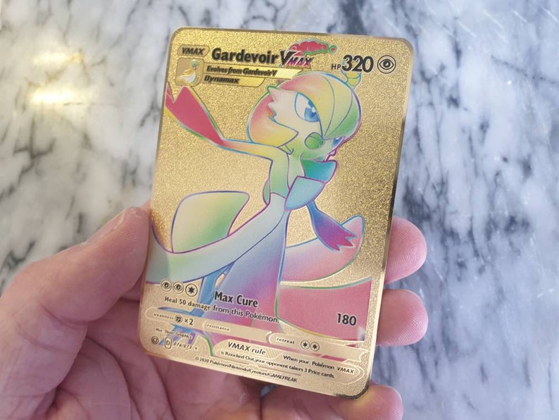 Gold Rainbow Gardevoir Vmax Pokemon Card Champions Path 76/73 | Etsy