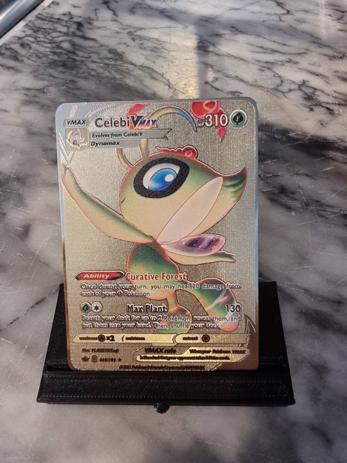 GOLD Celebi Vmax Pokemon Card Secret Ultra Rare 008/198 | Etsy