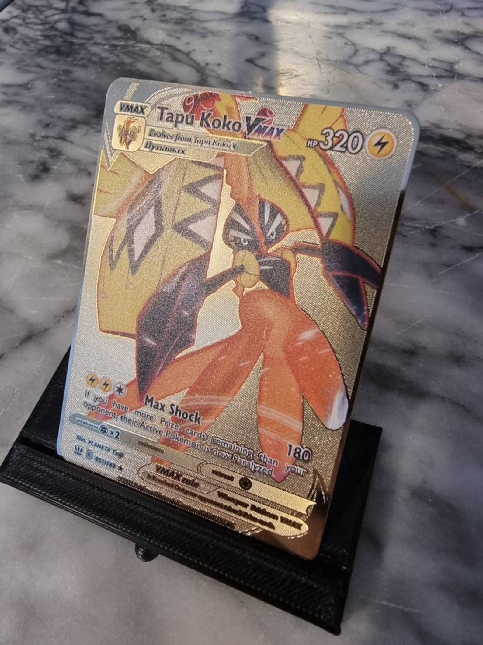 GOLD Tapu Koko Vmax Pokemon Card Secret Ultra Rare 166/163 Etsy