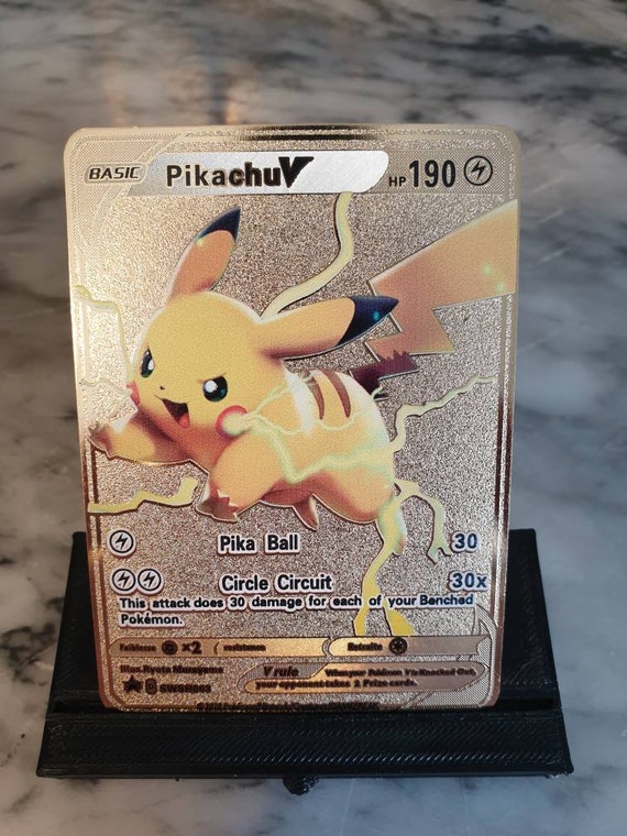GOLD Pikachu V Pokemon Card Promo Hyper Rare Vmax Metal Vivid | Etsy
